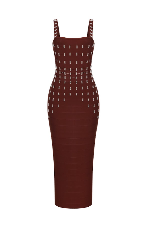 Crystal Circuit Bandage Maxi Dress