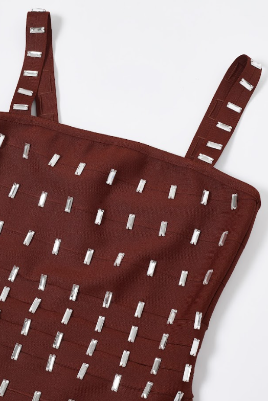 Crystal Circuit Bandage Maxi Dress