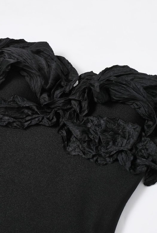 Anemone Bustier Bandage Ruffled Fringe Dress