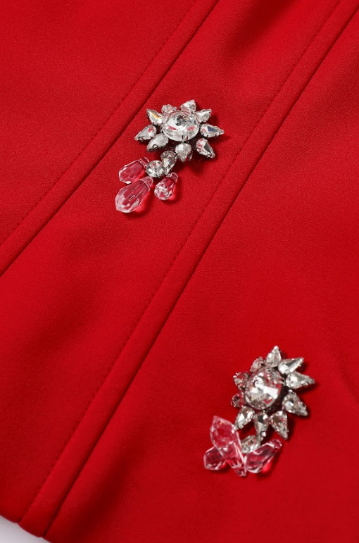 The Cascade Embellished Woven Gem Corset Top