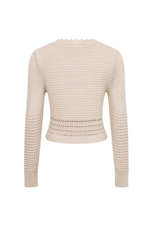 Crochet Lurex Knit Cardigan