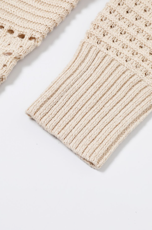 Crochet Lurex Knit Cardigan