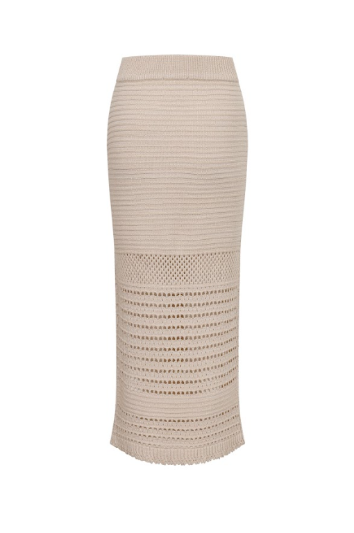 Crochet Lurex Knit Skirt