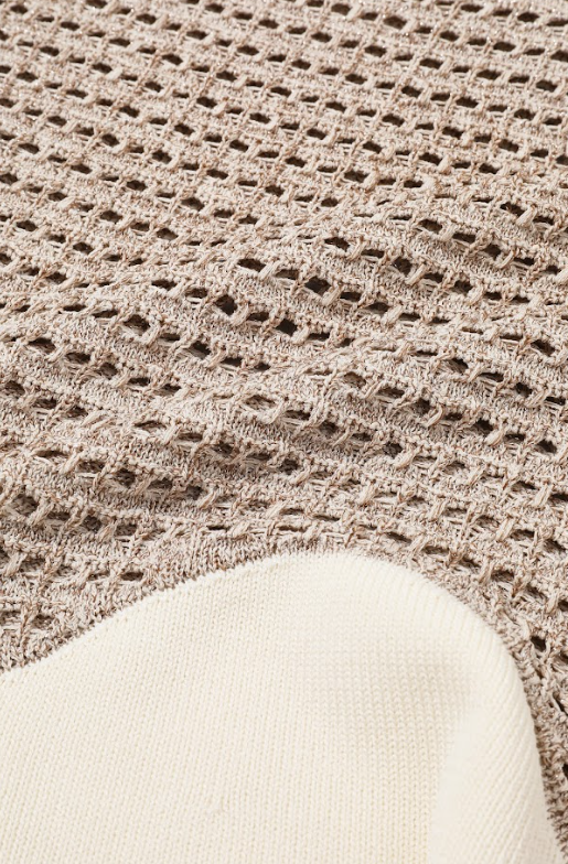 Metallic knit Contrast Midi Skirt