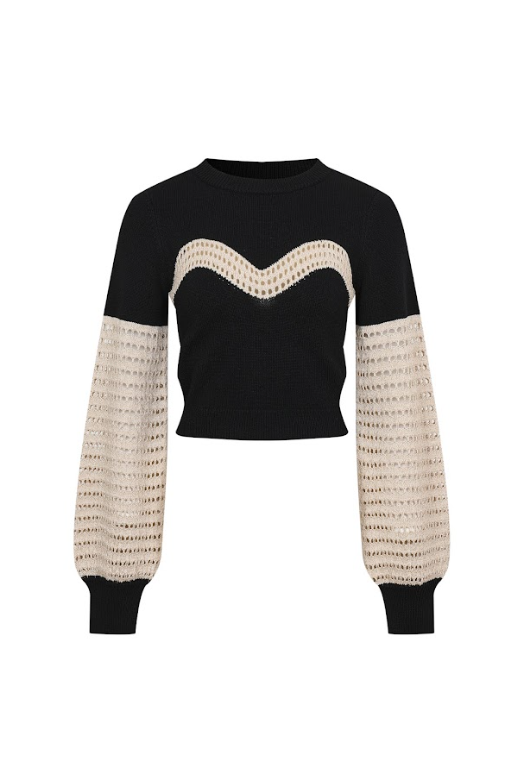 Metallic Knit Contrast Top
