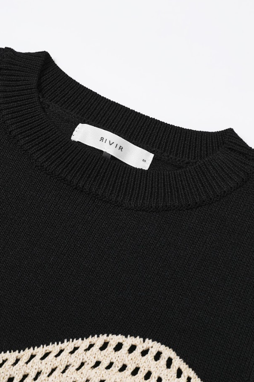 Metallic Knit Contrast Top