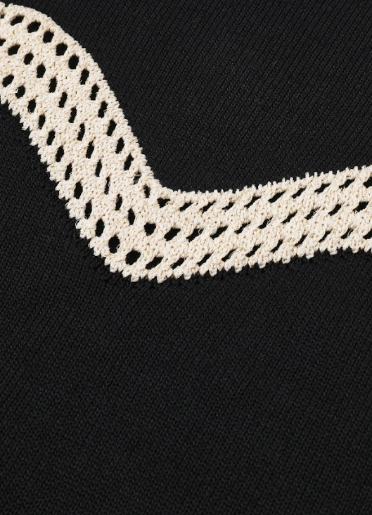 Metallic Knit Contrast Top