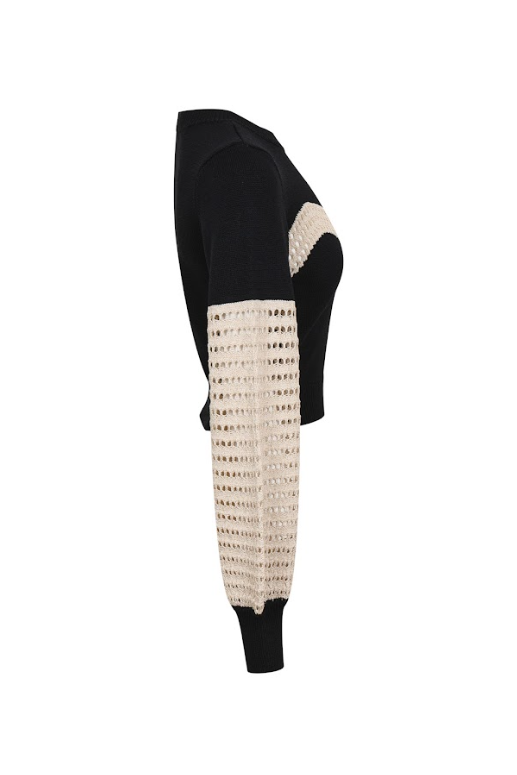 Metallic Knit Contrast Top