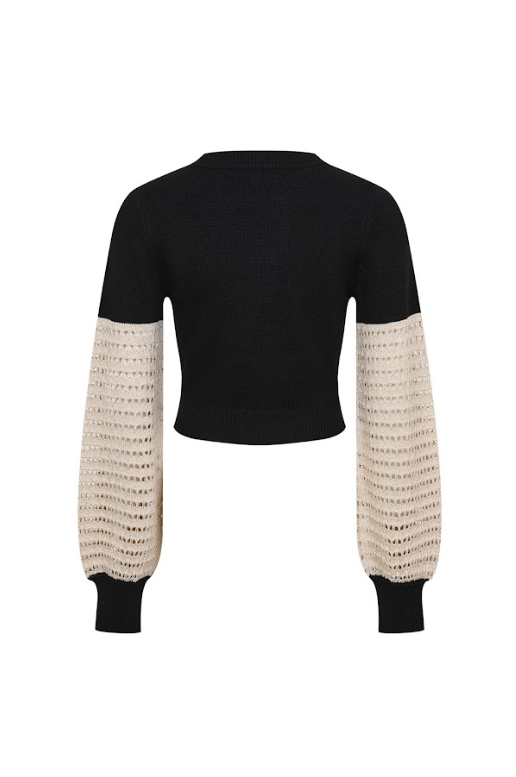 Metallic Knit Contrast Top