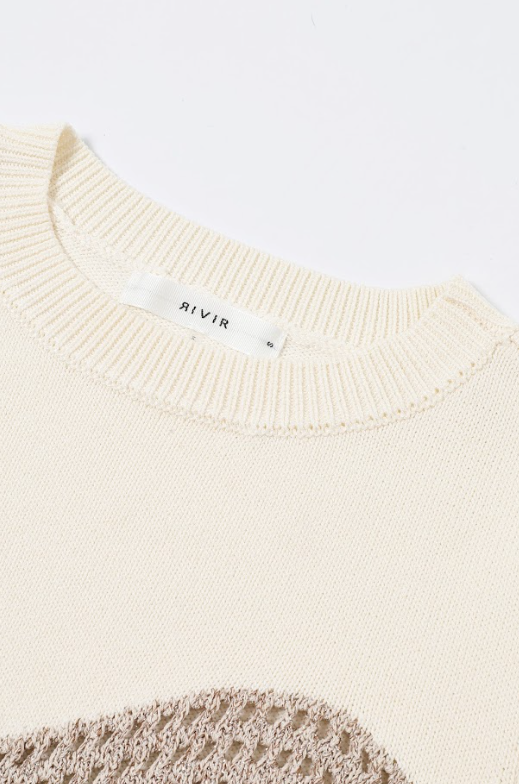 Metallic Knit Contrast Top