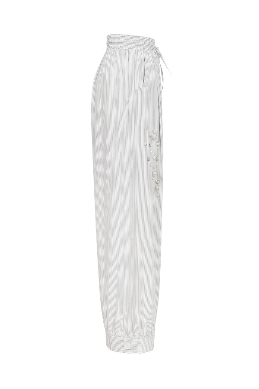 The Eloquence Oxford Embellished Stripe Balloon Pants