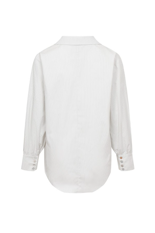 Stripe Bubble High Low Shirt