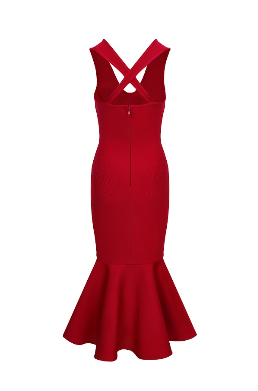 Sculpted Crossback Mermaid Dress