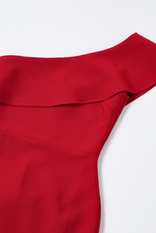 Bandage One Shoulder Fishtail Hem Dress