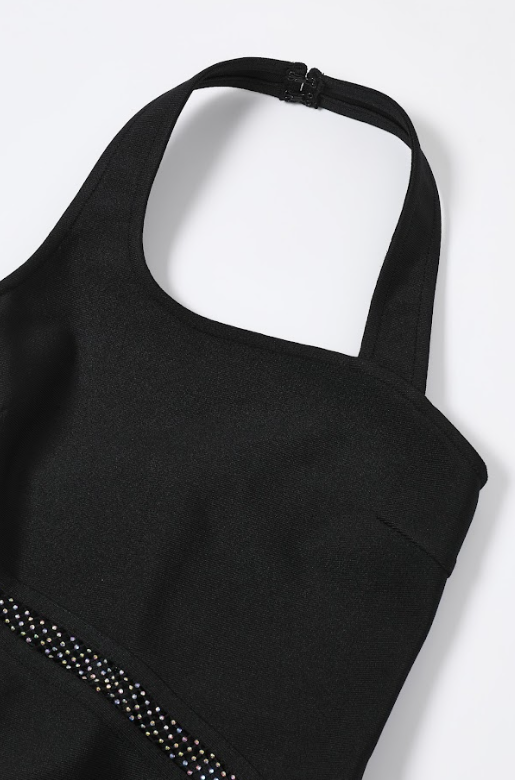 Rhinestone Bandage Halter Axis Dress