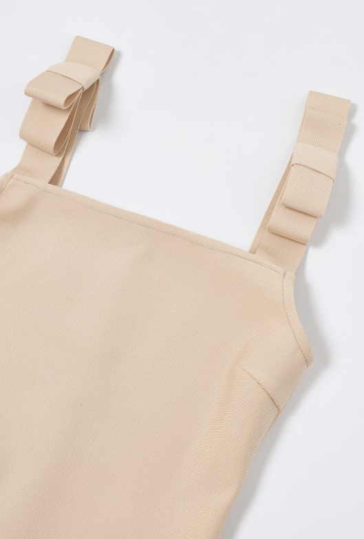 Bow-Strap Rosette Bandage Dress