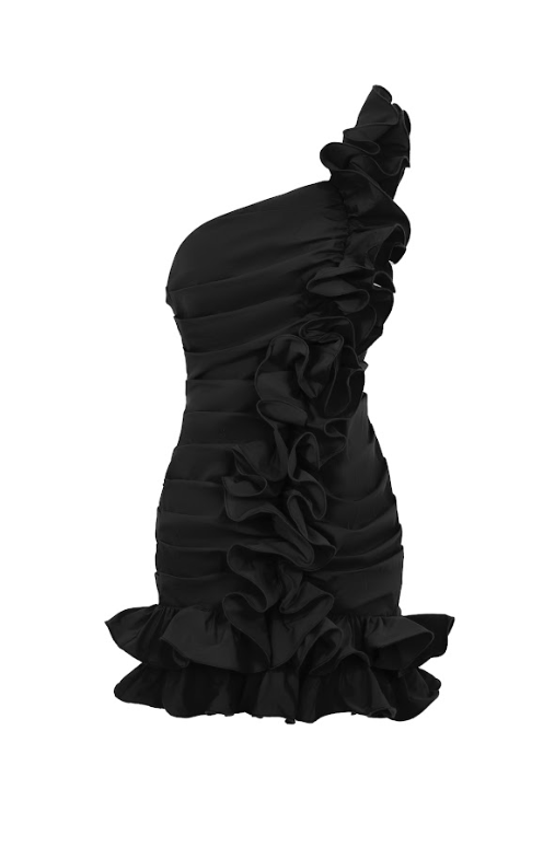 Asymmetric Ruffle Accent Dress