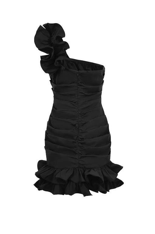 Asymmetric Ruffle Accent Dress