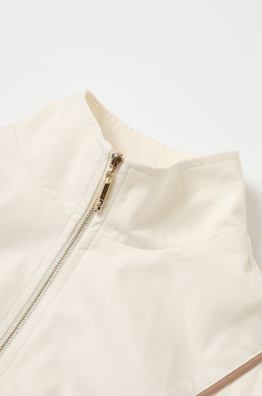 Super Puffed Sleeves Piping Detail Jacket