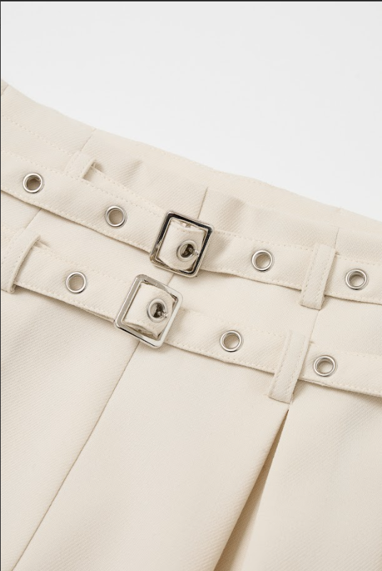 Sabine Pleated Wide Leg Pants with Belts