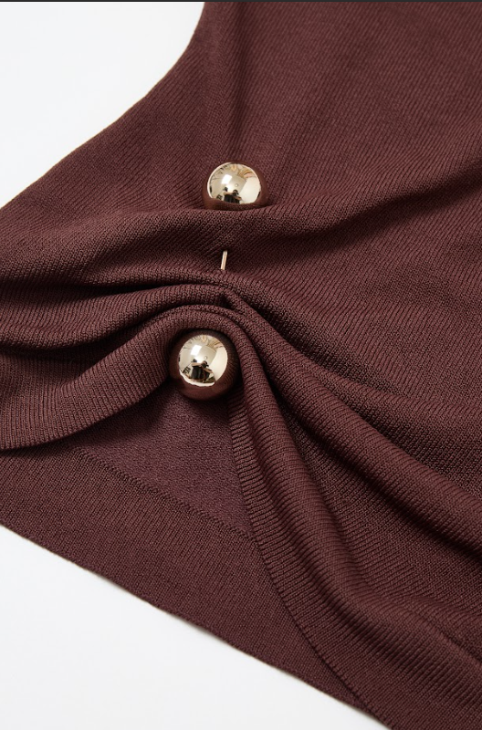Asymmetric Gold Trim Top